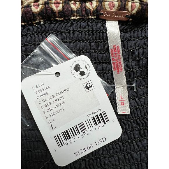 Free People Black and Cream Mini Dress - Picture 4 of 13